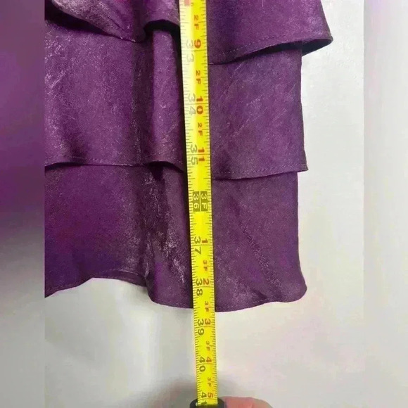 London Times Shimmering Purple Tiered Chiffon Sheath Dress Women’s Size 8 - Picture 14 of 14